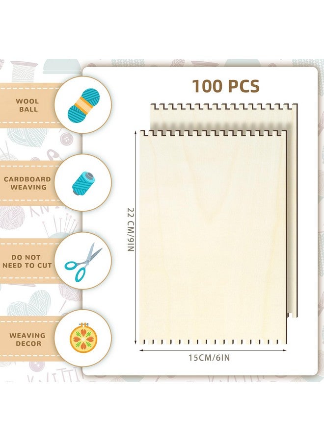 Minatee 36 Pcs Beginners Wooden Loom Notched Weaving Loom Basket Weaving Loom Tools Accessories for Kids Adult Art Craft Activity Jewelry Motor Skills Crochet Knitting Sewing Teaching Educational, 6 x 9 In - Image 3