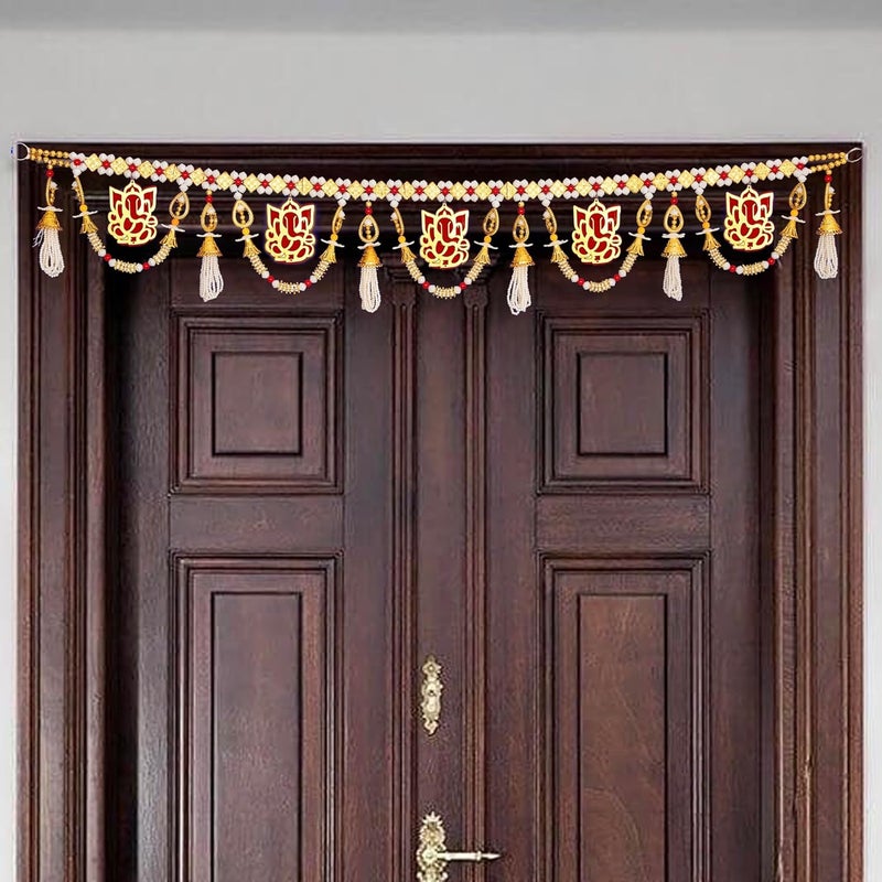 TORNORY Traditional Ganeshay Beaded Door DecorPlastic Beads and Ganeshay Door Hanging Decoration for Home Entrance 40 Inches - Image 4