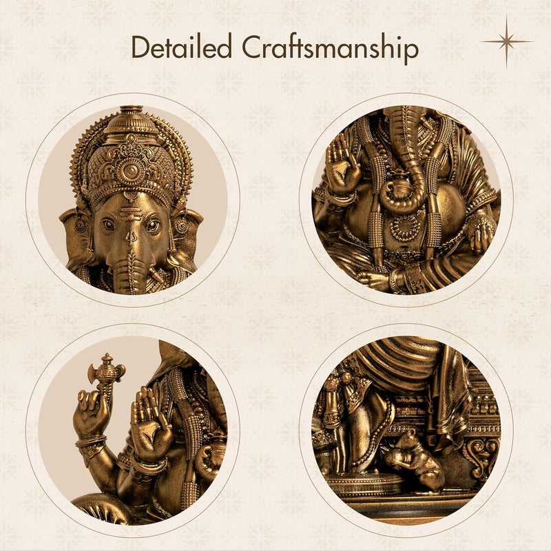 SILAII Lord Ganesha - Divine Sculpture Antique Bronze (9 INCHES) - Image 2