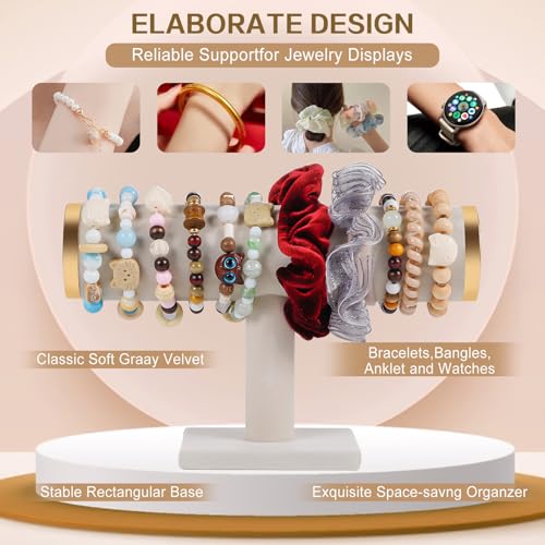 RingsTown T-Bar Bracelet Display Stand for Selling, Jewelry Storage, Bracelet Holder Stand, Bangle, Jewelry Business Supplies, Watch Holder for Women & Men (Beige with Metal Lid) - Image 5