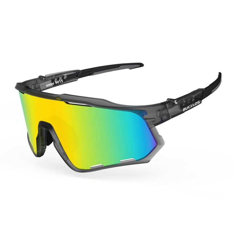 BUCKLOS Polarized Cycling Running Sunglasses for Men Women UV400 Protection,TR90 Sun Glasses for Bike Baseball Sports Safety - Image 1
