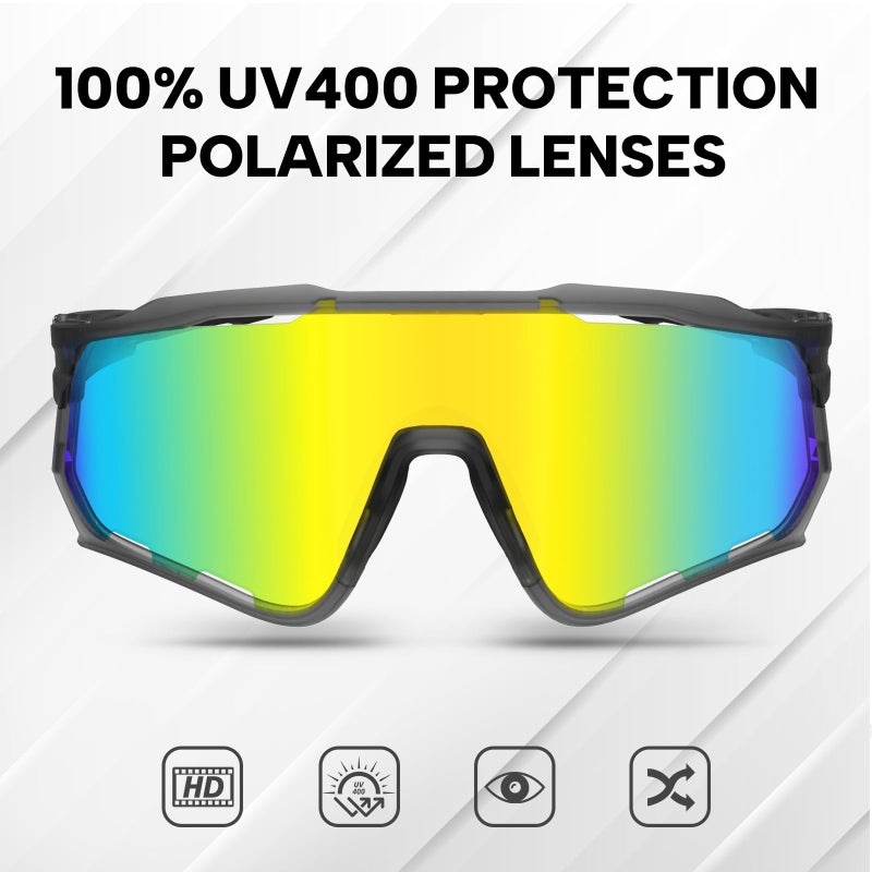 BUCKLOS Polarized Cycling Running Sunglasses for Men Women UV400 Protection,TR90 Sun Glasses for Bike Baseball Sports Safety - Image 2