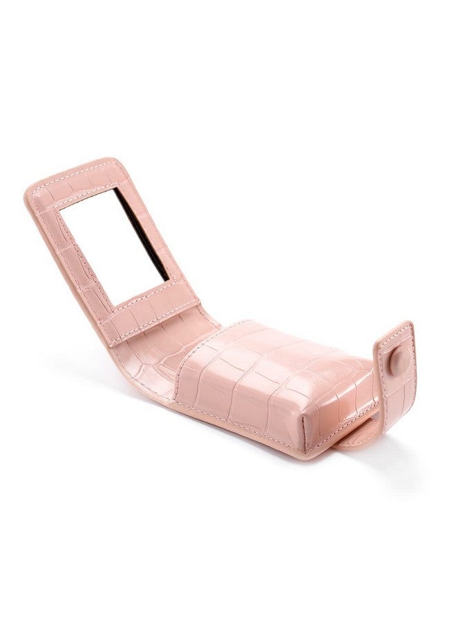 Yokawe Yokawe Lipstick Case with Mirror Cosmetic Bag Travel Makeup Mini Bag Lipstick Holder for Purse Lipstick Organizer for Women (Pink)  - Image 1