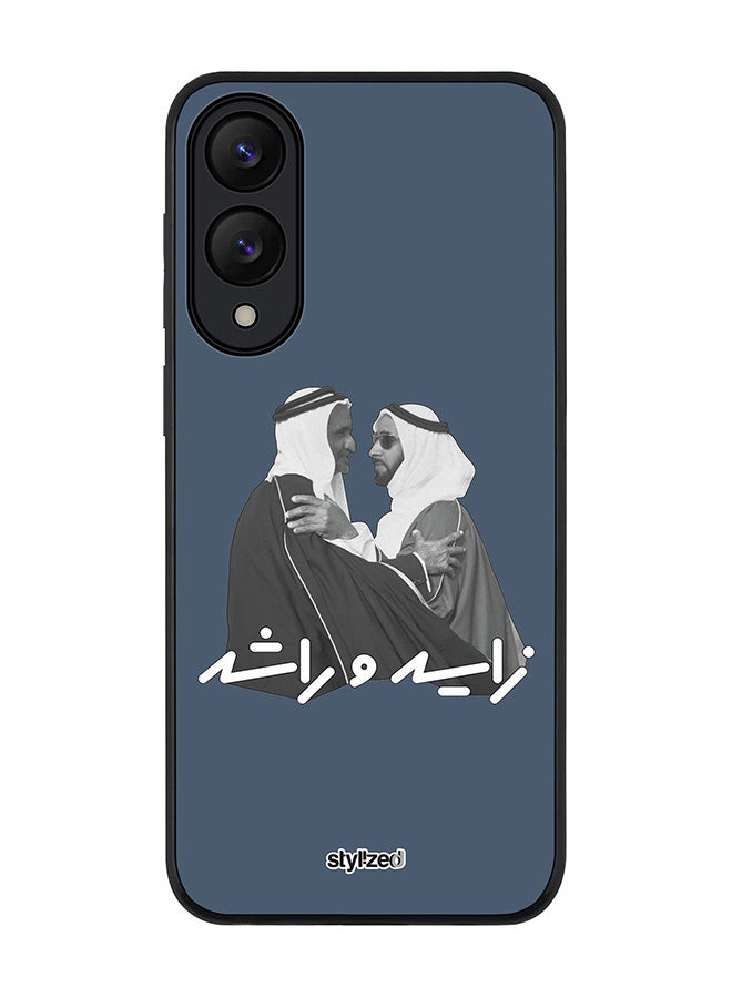 Stylizedd Cover for Samsung Galaxy S25 Edge Case, Rugged Black Slim fit Soft Flexible Anti Drop TPU Gel Thin Protective Phone Cases- Sheikh Zayed And Sheikh Rashid, Blue - Image 1