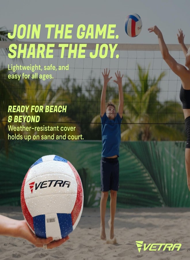 VETRA Volleyball Soft Touch Volley Ball Official Size 5 Yellow/Blue/White Outdoor Indoor Beach Gym Game Ball New (Yellow/Blue/White) - Image 4