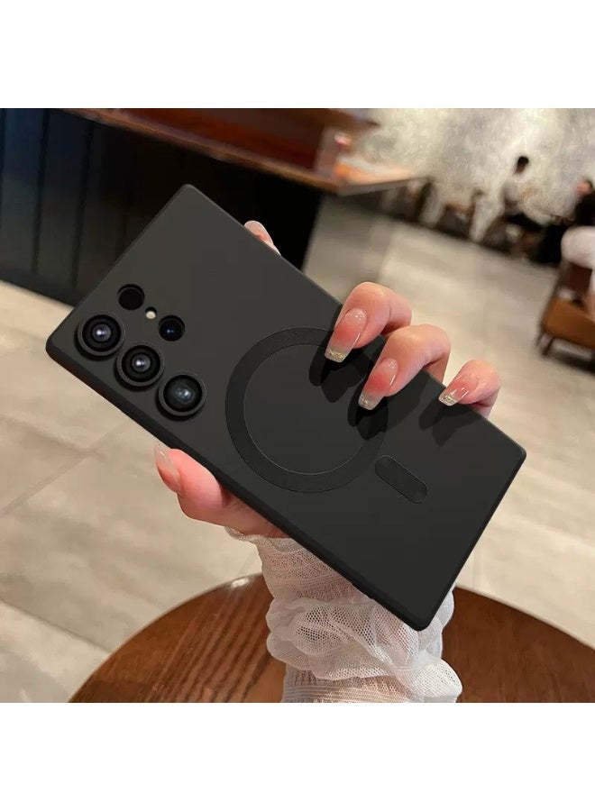 سامسونج غالاكسي S25 الترا الهاتف المحمول حالة واقية ، ودعم المغناطيسي magsafe شحن لاسلكي ، تبو المواد ، ومكافحة الاصطدام حماية الطلاء المعدني الأسود - Image 2
