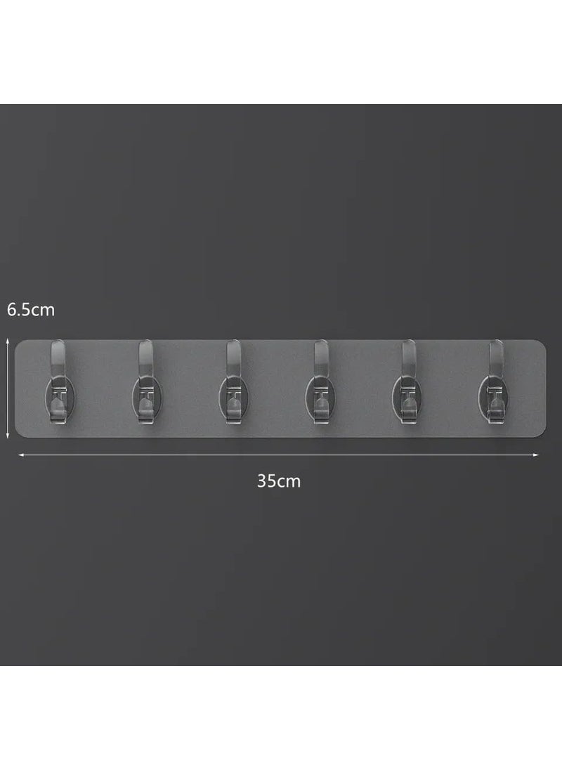 Style Keepers Clear 6 Row Hooks Multifunctional Transparent Sticky Hook Set Adhesive Sticker Hanger in Kitchen Bathroom Oilproof Home Wall Hanging Waterproof Seamless Invisible Strong Self Adhesive Wall Mounted 1  - Image 3