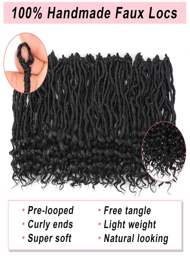إكستريند وصلات شعر كروشيه جديدة بطول 10 بوصات مع أطراف مجعدة، 7 عبوات من وصلات شعر كروشيه Goddess Locs مسبقة التشكيل، لون أسود طبيعي بوهيمي، وصلات شعر كروشيه ناعمة للنساء (12 خصلة/عبوة 1B#) - Image 4