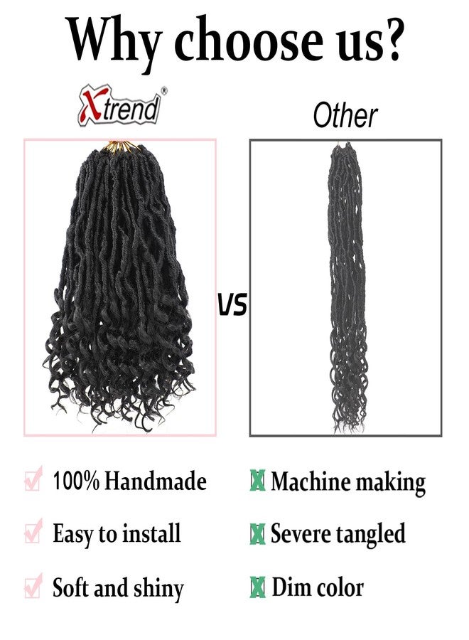 إكستريند وصلات شعر كروشيه جديدة بطول 10 بوصات مع أطراف مجعدة، 7 عبوات من وصلات شعر كروشيه Goddess Locs مسبقة التشكيل، لون أسود طبيعي بوهيمي، وصلات شعر كروشيه ناعمة للنساء (12 خصلة/عبوة 1B#) - Image 5