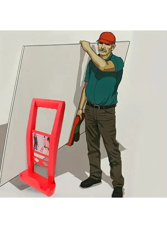 Red Heavy Duty Panel Carrier Tool For Drywall Plywood And Sheet Transport - Image 1