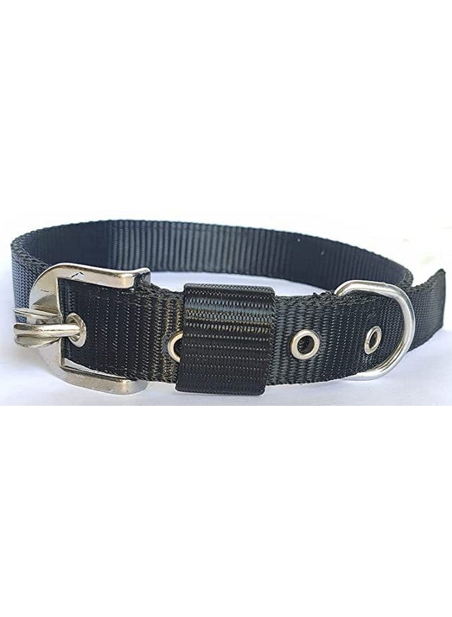مجموعة حزام الكلب من طوق نايلون مقاس 1 بوصة مع سلسلة كلب ثقيلة بطول 63 بوصة (حجم كبير) - أسود - Image 5