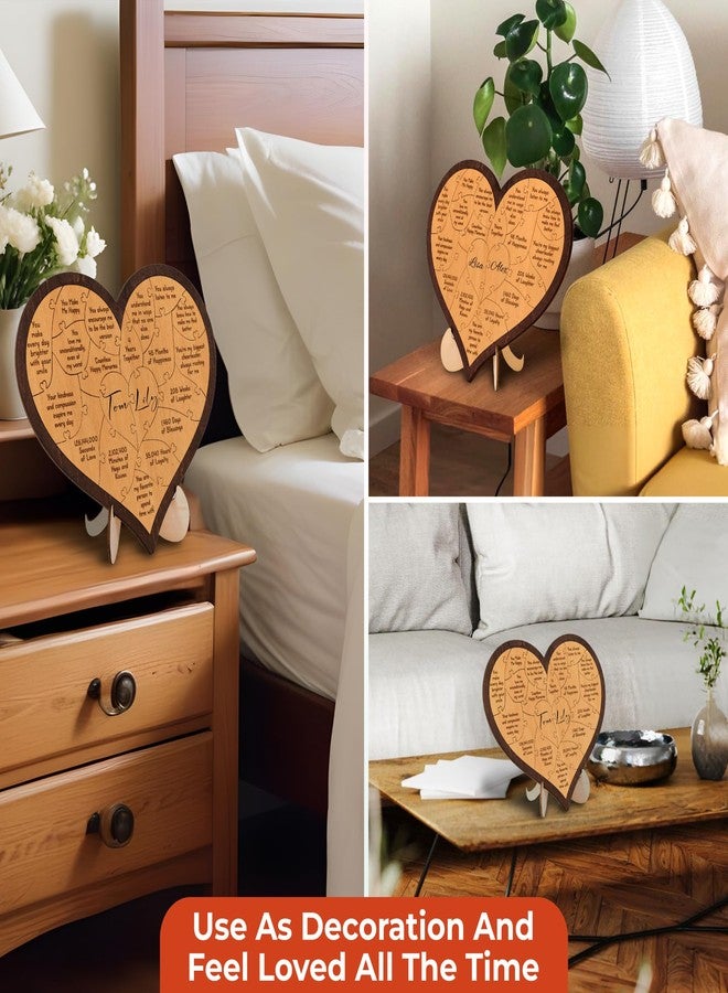 Stofinity 4 Year Anniversary Wooden Gifts For Him Her - Happy 4th Anniversary Wedding Gifts For Husband Wife, Linen Fourth Anniversary Marriage Gift For Couple, Four Years Dating Wood Heart Puzzle - Image 5