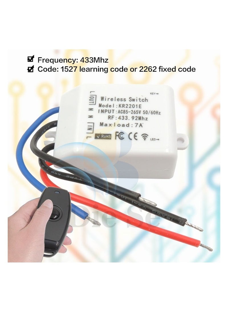 Diese 433Mhz Universal Wireless Remote Control Switch AC 220V Relay Receiver Module - Image 4