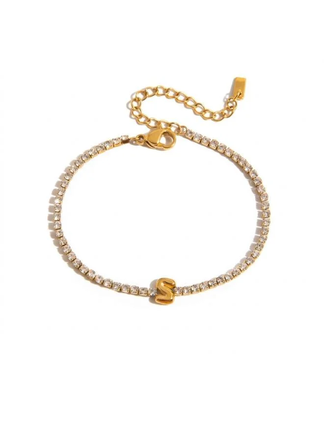 Letter S Initial Tennis Bracelet
