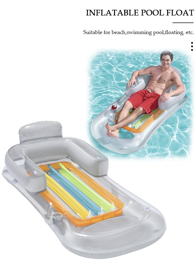 DUNISO Pool Floats, Pool Lounger with Head Pillow, Lake Raft, Large Luxury Inflatable Swimming Pool Floating Ball, Portable Water Hammock, Recliner, Beach Floaty Party Toys for Kids Adults - Image 5
