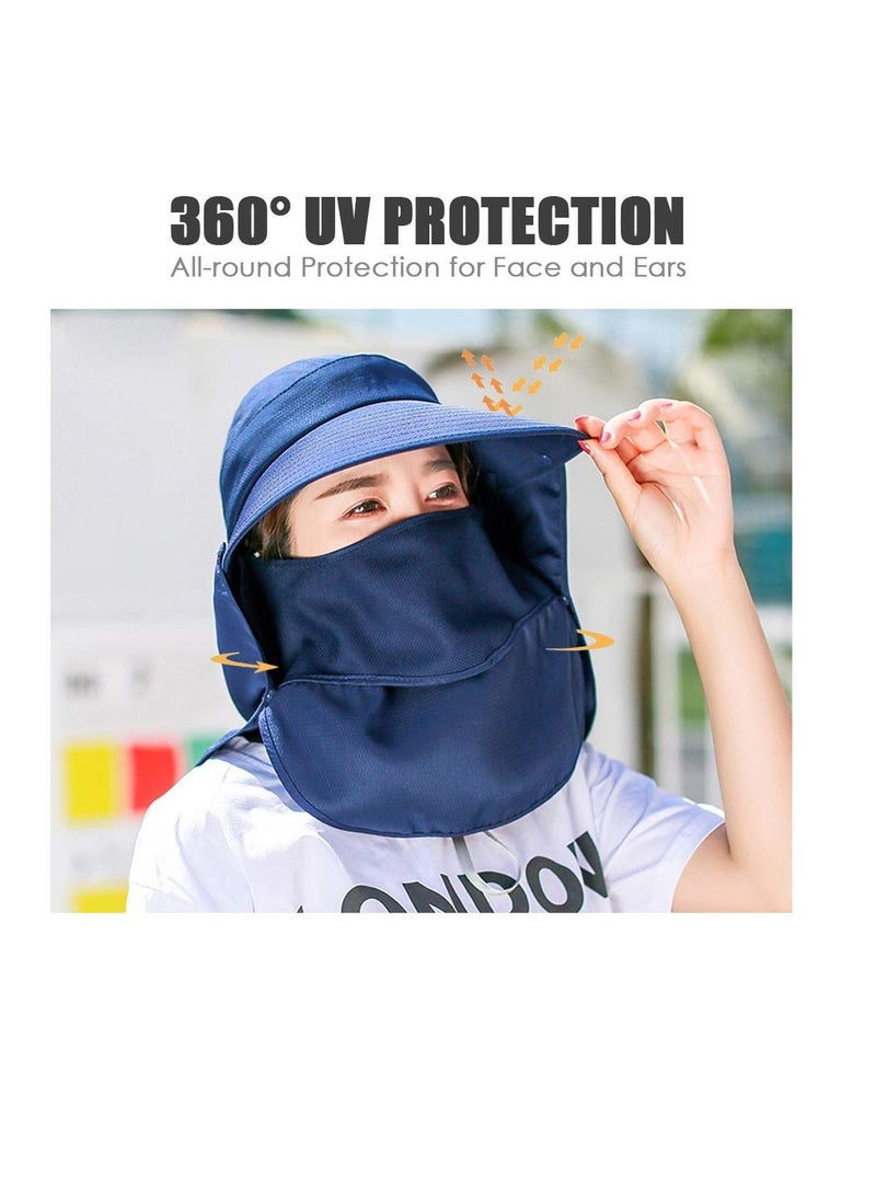 KASTWAVE Fishing Hats, Outdoor Sun Hat with Removable Neck Face Flap, Retractable Wide Brim Fishing Hats, UV Sun Protection Protection Cap, Windproof Hat Summer Travel Beach Hat for Men Women  - Image 2