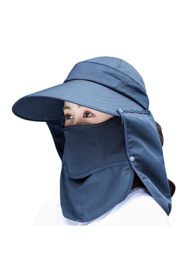 KASTWAVE Fishing Hats, Outdoor Sun Hat with Removable Neck Face Flap, Retractable Wide Brim Fishing Hats, UV Sun Protection Protection Cap, Windproof Hat Summer Travel Beach Hat for Men Women  - Image 1