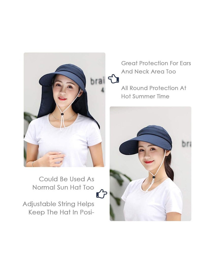 KASTWAVE Fishing Hats, Outdoor Sun Hat with Removable Neck Face Flap, Retractable Wide Brim Fishing Hats, UV Sun Protection Protection Cap, Windproof Hat Summer Travel Beach Hat for Men Women  - Image 5