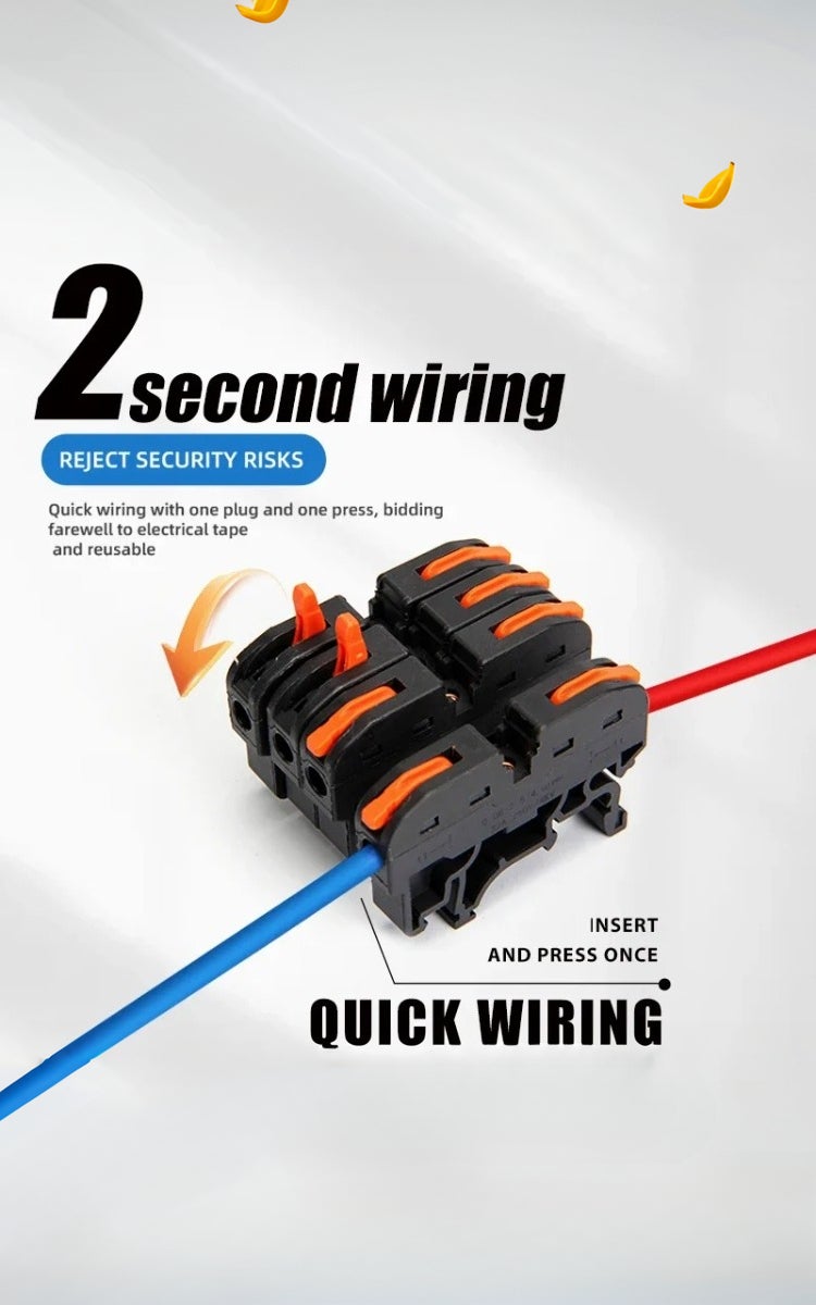 kashemano PCT-211 20PCS, two Black Quick Lever Wire Connectors kits Din Rail Terminal Blocks PCT-211 Push-in Electrical Cable Universal Conductor Compact - Image 2