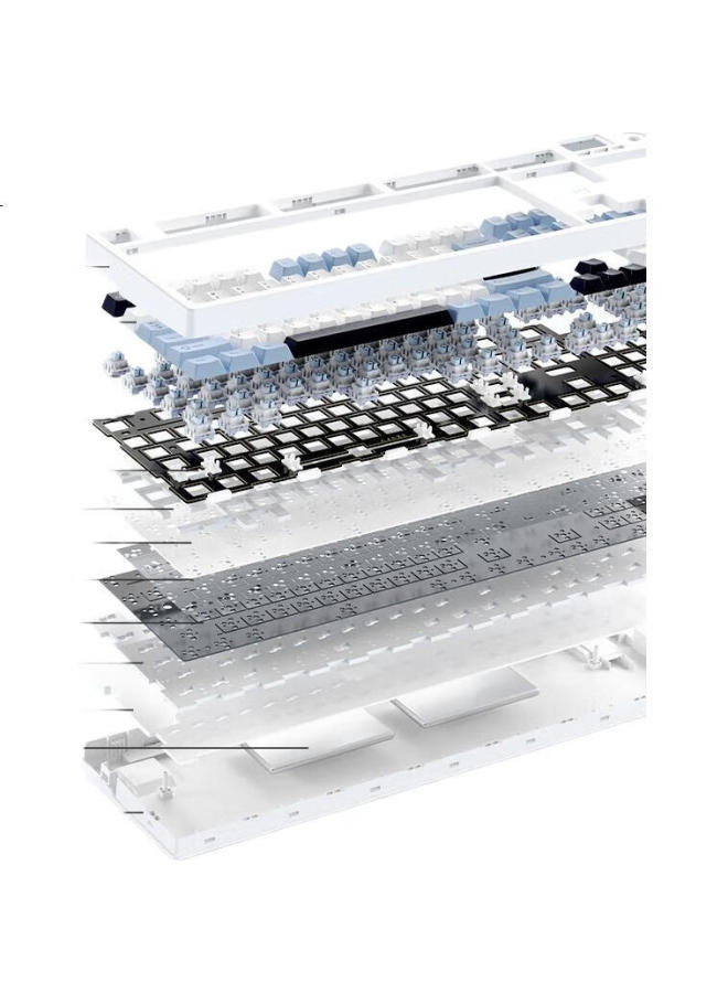 Ajazz Ajazz Ak35Iv3 Wired Hot-Swappable Custom Mechanical Keyboard With Gasket Structure, Pbt Keycaps, 5-Layer Filled Pc Slotted Plate, White Light, Gray Orange, And Sea Salt Switches - Image 2