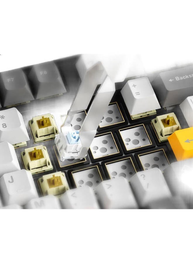 Ajazz Ajazz Ak35Iv3 Wired Hot-Swappable Custom Mechanical Keyboard With Gasket Structure, Pbt Keycaps, 5-Layer Filled Pc Slotted Plate, White Light, Gray Orange, And Sea Salt Switches - Image 3