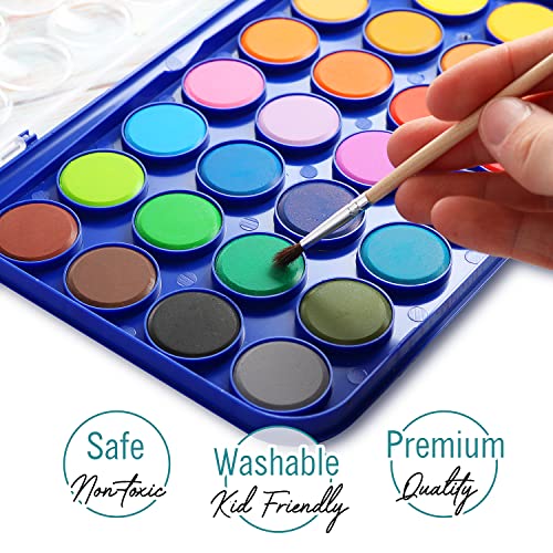 Ultimate Stationery 2 Pack Watercolor Paint Set 12 Vivid Colors Includes Watercolour Mixing Palette and 2 Brushes, Perfect For Artists, Beginner Painters, Kids and Adult Painting - Image 4