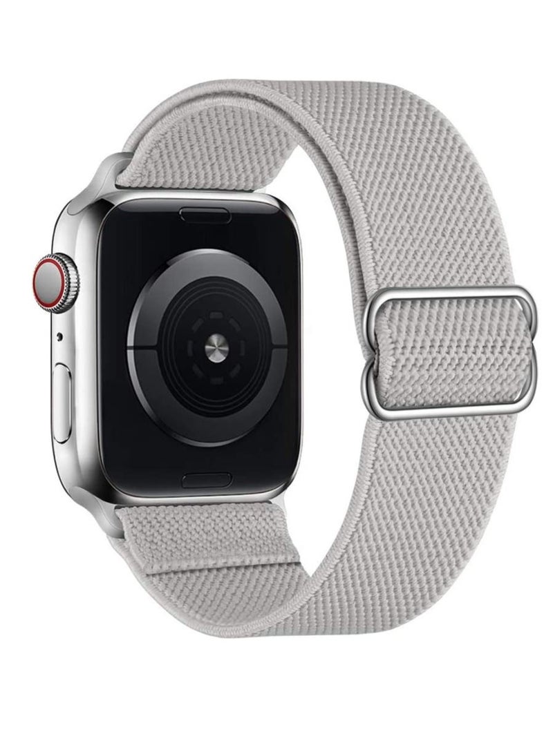 Phone Planet Nylon Solo Loop Bands Compatible with Apple Watch 42mm 44mm, Adjustable Stretch Braided Sport Elastics Women Men Strap Compatible with iWatch Series 6/5/4/3/2/1 SE, Gray - Image 1