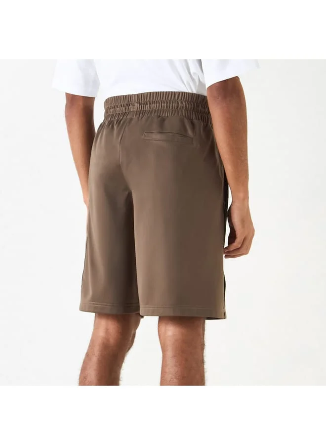 Kappa Kappa Logo Applique Shorts with Drawstring Closure and Button Detail