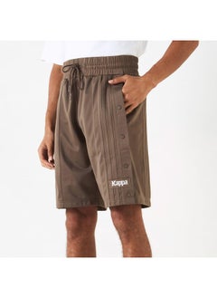 Kappa Kappa Logo Applique Shorts with Drawstring Closure and Button Detail  - Image 1