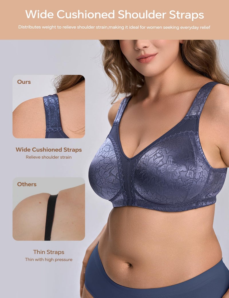 Wingslove Womenâ€™s Minimizer Bra Wireless Full Coverage Non-Padded Plus Size No Underwire Everyday Comfort(Violet,36C) - Image 4