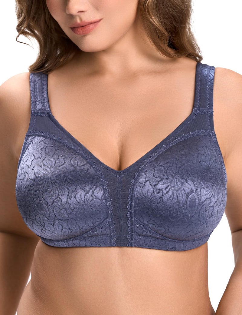 Wingslove Womenâ€™s Minimizer Bra Wireless Full Coverage Non-Padded Plus Size No Underwire Everyday Comfort(Violet,36C) - Image 1