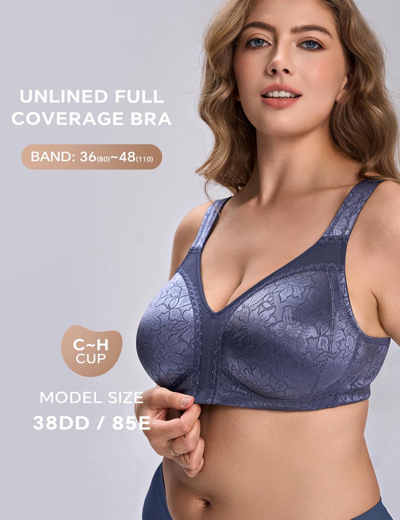 Wingslove Womenâ€™s Minimizer Bra Wireless Full Coverage Non-Padded Plus Size No Underwire Everyday Comfort(Violet,36C) - Image 2