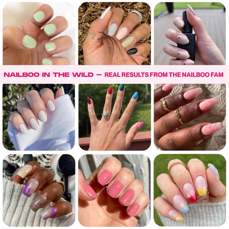 Nailboo بودرة الأظافر من نيلبو - بودرة غمس الأظافر الشفافة، مصنوعة خصيصًا بتركيبة فائقة الدقة عالية الصبغة، لا حاجة لضوء UV، أظافر DIY في المنزل للمبتدئين أو المحترفين، 0.5 أونصة - Image 3