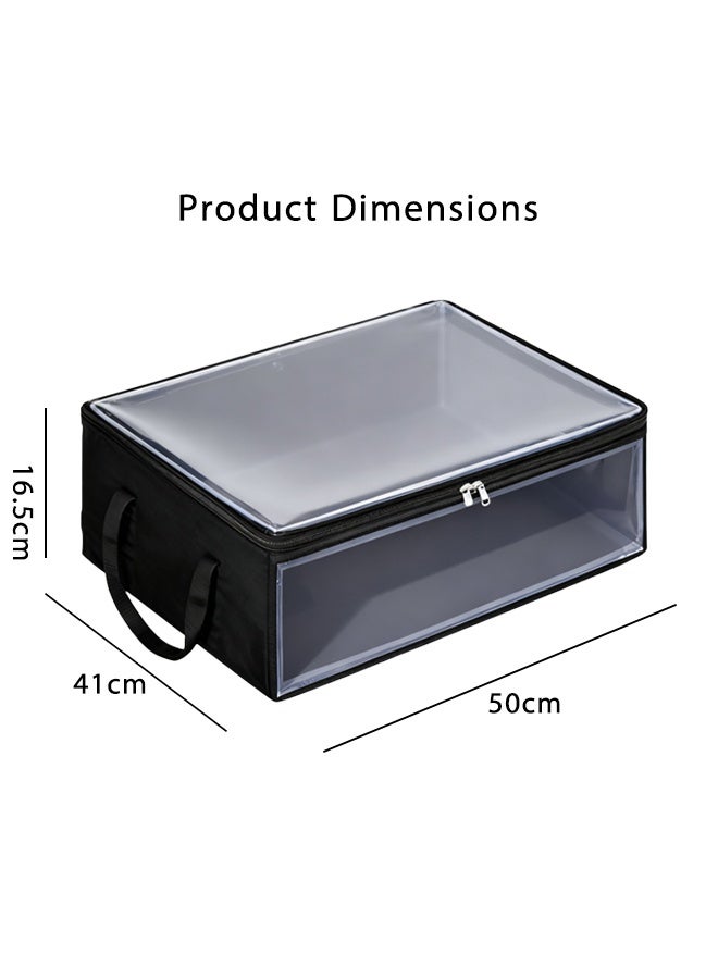 Quivlox Storage Bags,Clothes Storage Bins Foldable Closet Organizers Storage Containers with Reinforced Handle for Clothing,Blanket,Comforters,Bed Sheets,Hats,Pillows and Toys,Storage Bag with Double-sided Transparent Windows - Image 2