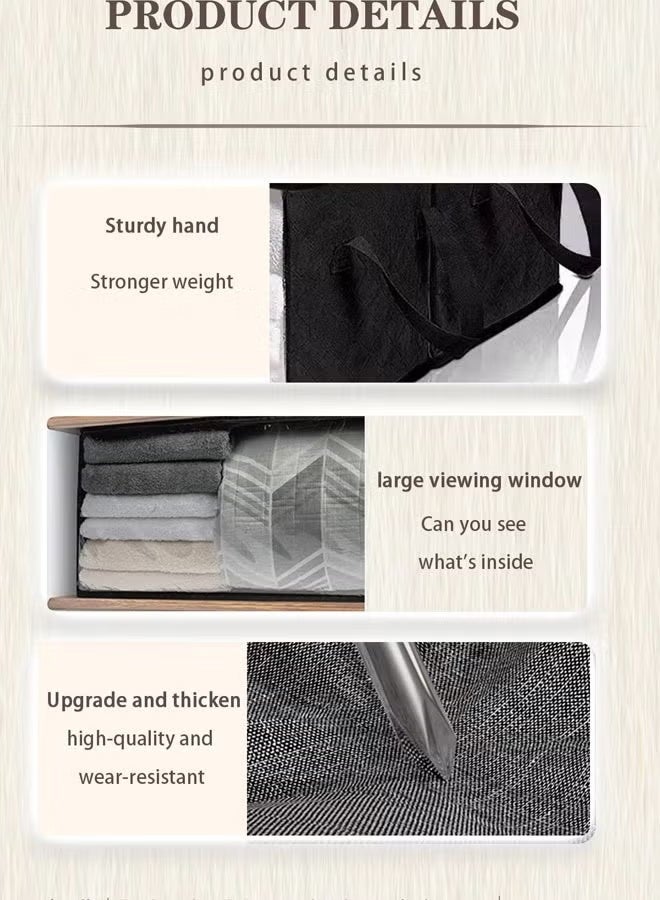 Quivlox Storage Bags,Clothes Storage Bins Foldable Closet Organizers Storage Containers with Reinforced Handle for Clothing,Blanket,Comforters,Bed Sheets,Hats,Pillows and Toys,Storage Bag with Double-sided Transparent Windows - Image 4