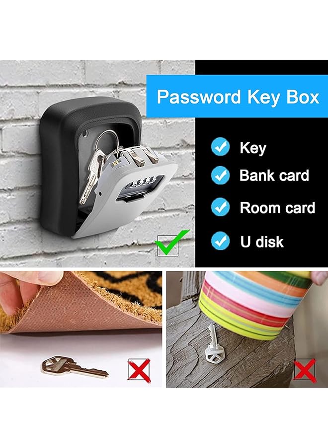 erorex Key Safe Wall Mounted Key Lock Box Outdoor Combination Key Safe Lock Box Waterproof And Security Key Lockbox Key Cabinet Key Safe Outside For Garage School Elderly Parents Spare House Key Storage - Image 4
