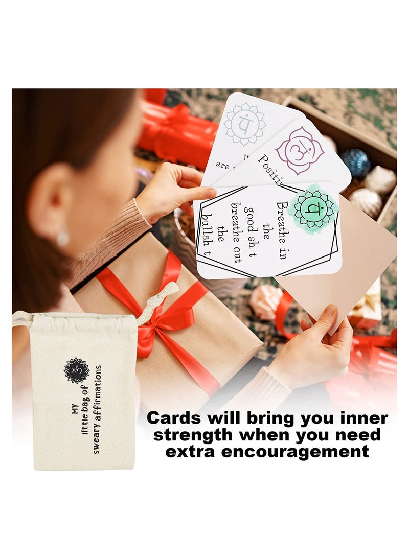 SYOSI - Funny Affirmation Card Gift, Positive Sweary Affirmation Cards Set Self Worth Affirmations Card You Are Awesome Birthday Gift Card (16 Cards), Encouragement Confirmation Card Set - Image 1