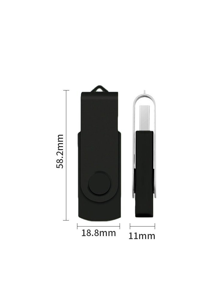 Heyla 64G external USB hard drive: 360 degree metal rotation, ultra-thin shock resistant storage - high-speed USB 2.0, suitable for Mac/PC, laptop, desktop, and outdoor photography (black) - Image 2