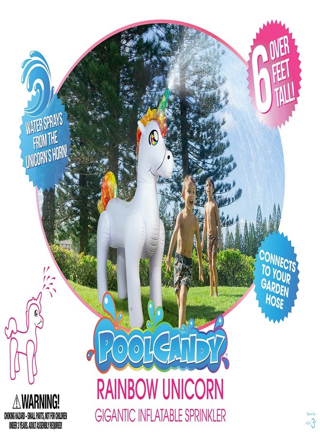 Poolcandy Gigantic 6' Unicorn Sprinkler, Experience Whimsical Fun and Unmatched Joy with The Inflatable Unicorn Play Giant Sprinkler - Image 4