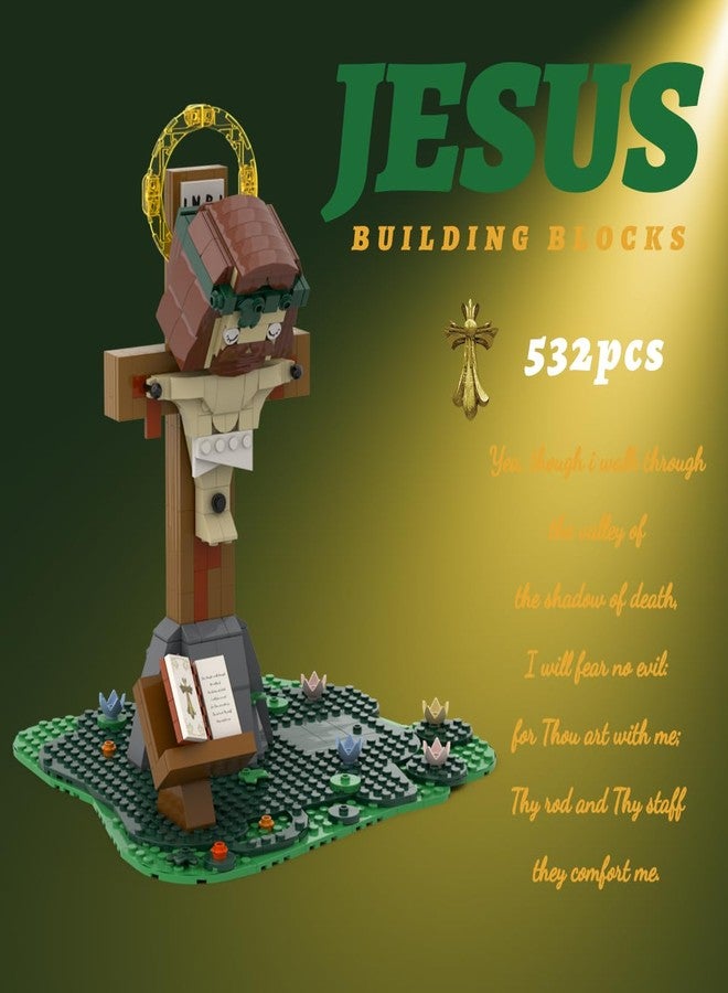 HONLANCH Jesus Cross Building Blocks Set,532PCS Jesus Crucifixion Building Block Model,Gift for Adults,Teen,and Believers - Image 2