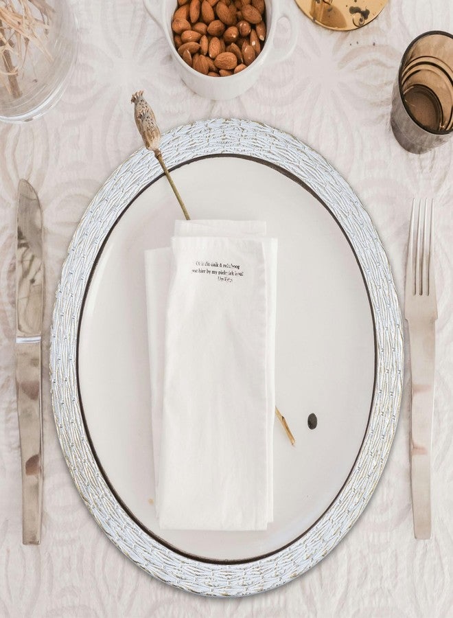 CAMOFOXIN 13" Chargers for Dinner Plates, Set of 6 Chargers for Dinner Plates, Plates for Party Table Decor (Vintage White) - Image 4