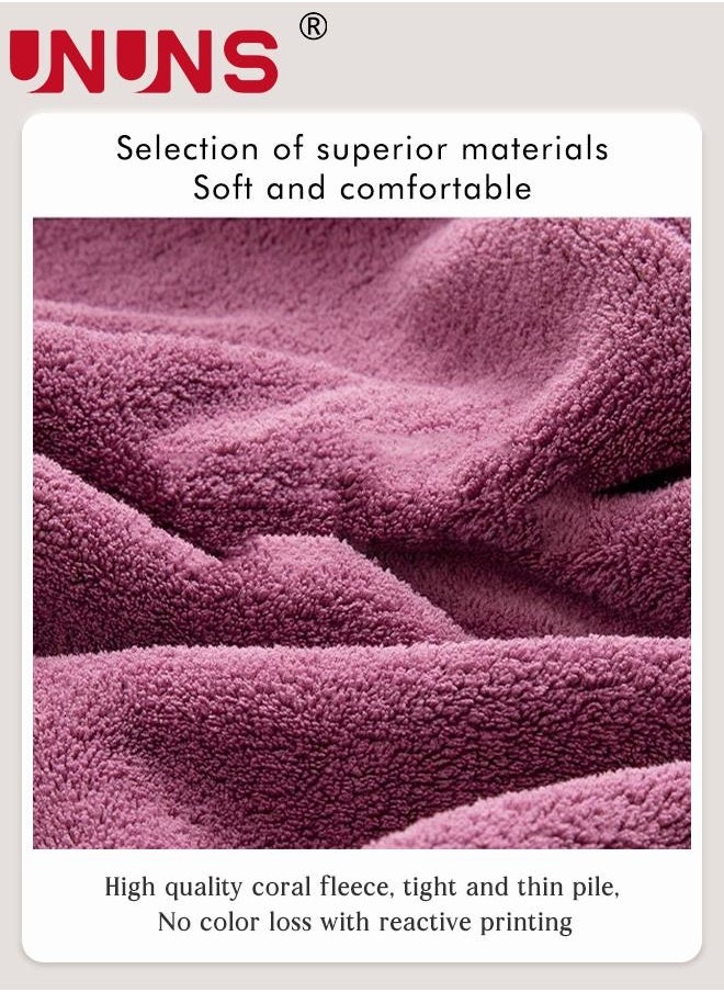 UNUNS - Bath Robe With Pocket,Off-shoulder Wearable Bath Towel With Snap Button,Bathrobe Suitable For Sauna Beach Swimming Pool Gym Travel,Purple - Image 1