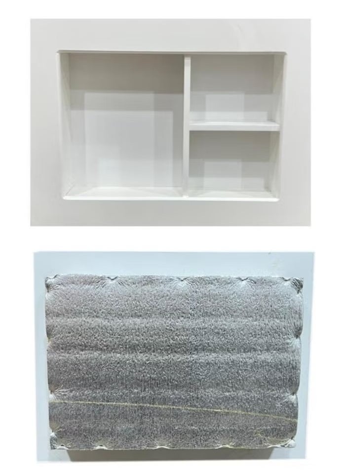 Brides Window air conditioner cover decoration for wall covering made of wood, white color  - Image 2