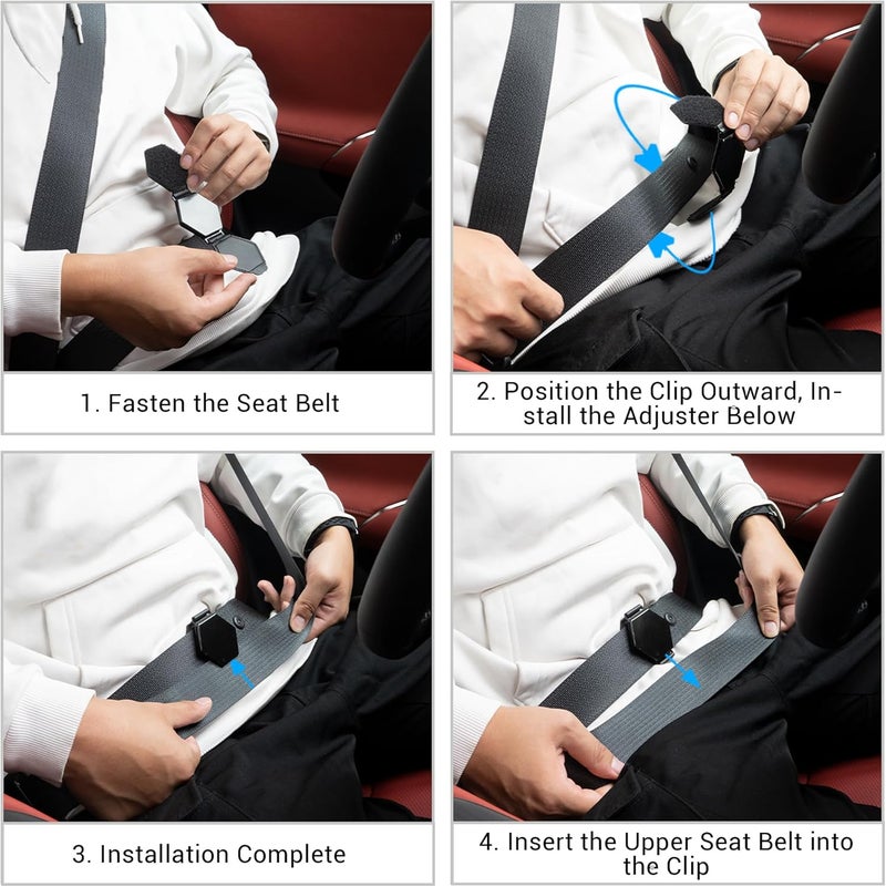 Yuoyar 2 Packs Car Seat Belt Clips - Universal Leather Seatbelt Adjuster Clips for Adults and Kids - Image 5
