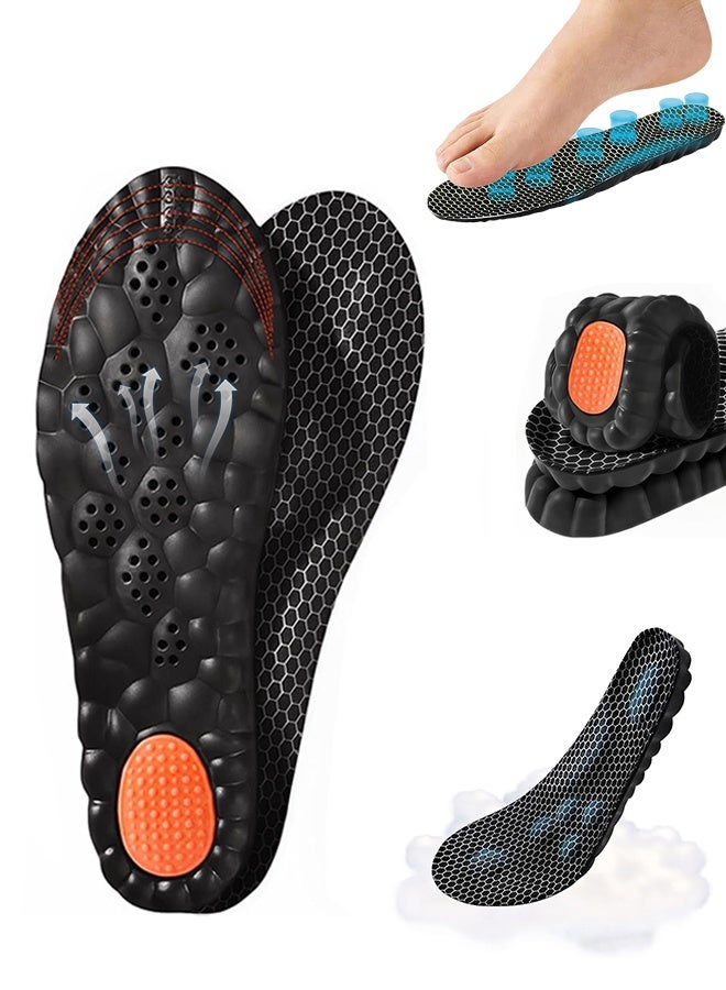 Polish'D 4D Cloud-Soft Comfort Soles for Men - Memory Foam Cushioning Steppers Insoles with Heel Shock Pad - Trim-to-Fit Arch Support Insoles for Foot Pain Relief and Fatigue Reduction - Image 1