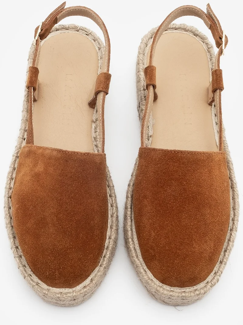 MARJIN Women's Leather Slingback Jute Espadrille Sandals Zutan