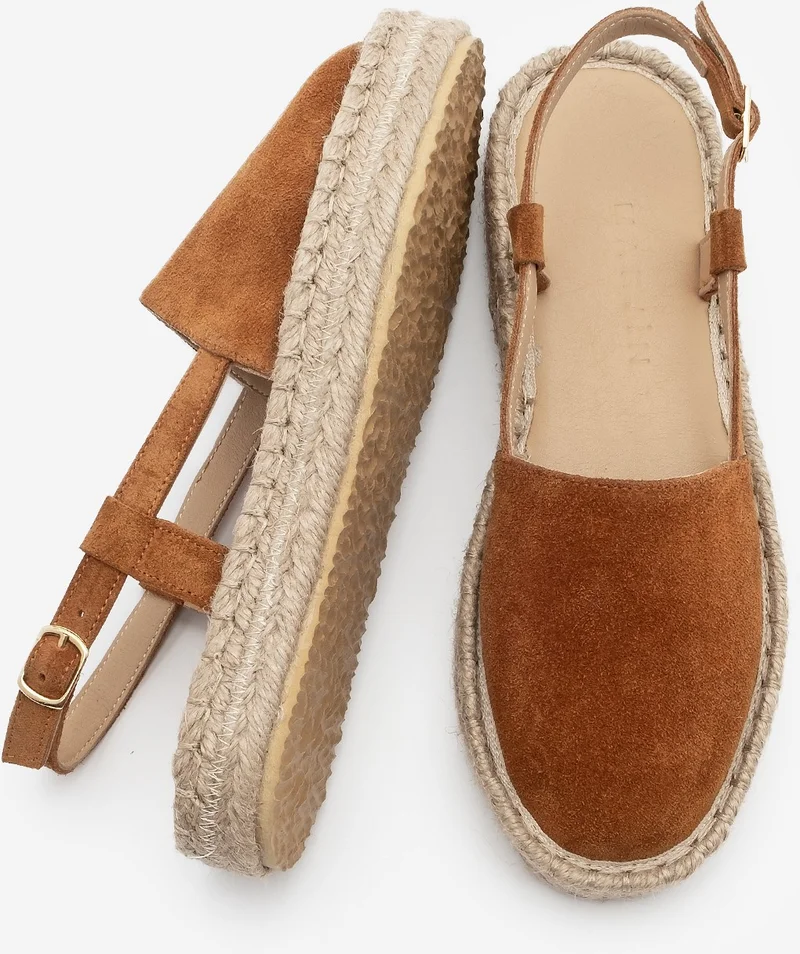 MARJIN Women's Leather Slingback Jute Espadrille Sandals Zutan