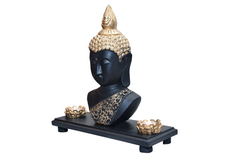 Mariner's Creation Buddha Statues for Living Room Bedroom Decor Buddha showpiece for Home Decor Color-Black,Size- 31x11x30 cm - Image 3