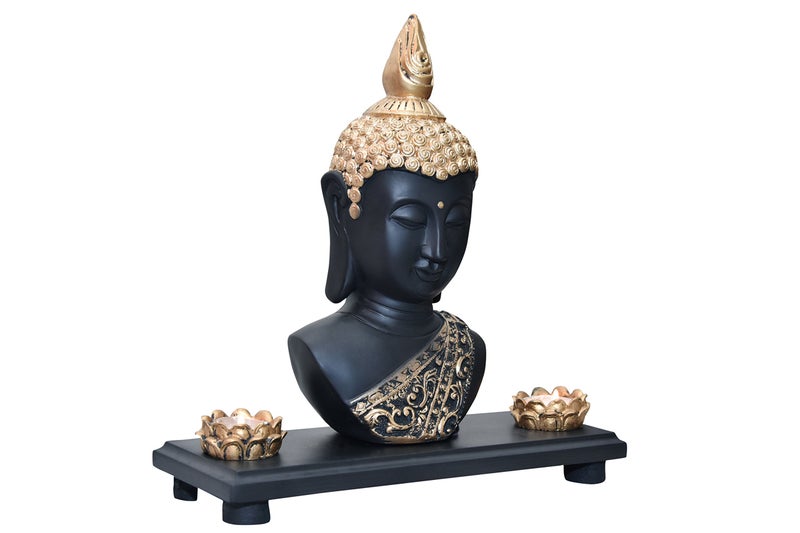 Mariner's Creation Buddha Statues for Living Room Bedroom Decor Buddha showpiece for Home Decor Color-Black,Size- 31x11x30 cm - Image 2