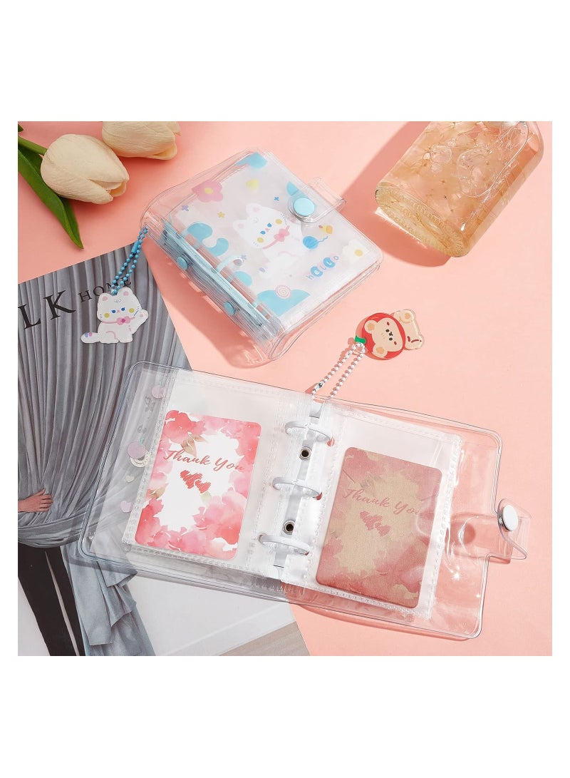 SYOSI 2 Pcs Mini Photo Album 3 Inch Card Binder Photo Album Kpop Photo Card Holder with Pendant Mini Kpop Photocard Holder Book Photocard Binder for Photo Collection 40 Pockets Totally  - Image 2